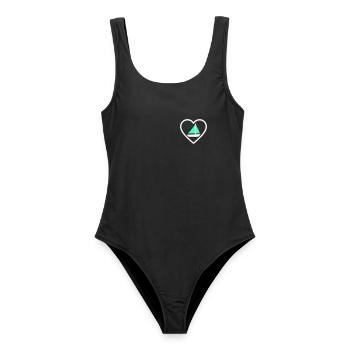 Heart Sailing – Design von Bootsliebhabern - Frauen Badeanzug - Schwarz - Vorne - AI Model Female 172 light (172cm)