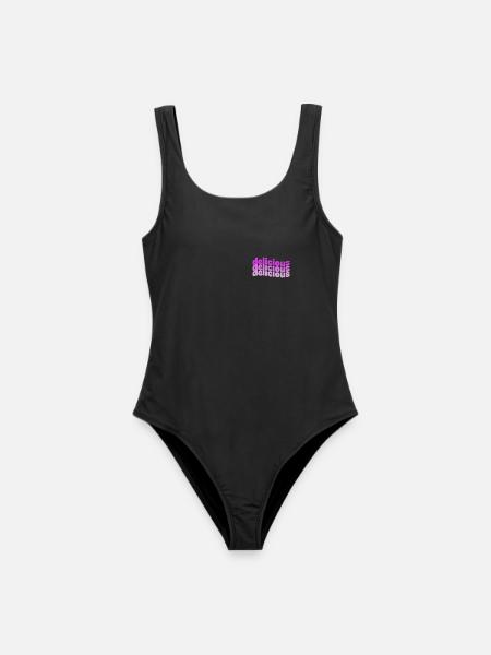 Delicious Typo Gradient Muster - Frauen Badeanzug - Schwarz