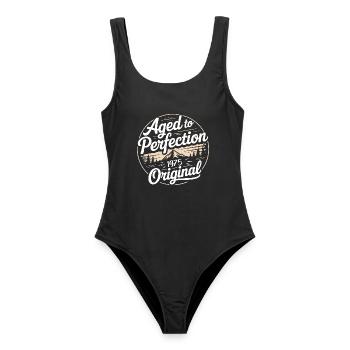 Vintage 1975 Né Rétro Original 1975 - Maillot de bain femme - noir - Devant - AI Model Female 172 light (172cm)