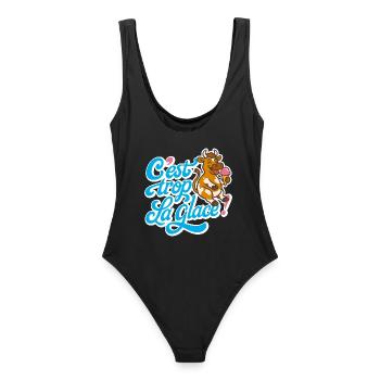 C'est trop la glace ! - Maillot de bain femme - noir - Dos - AI Model Female 172 light (172cm)