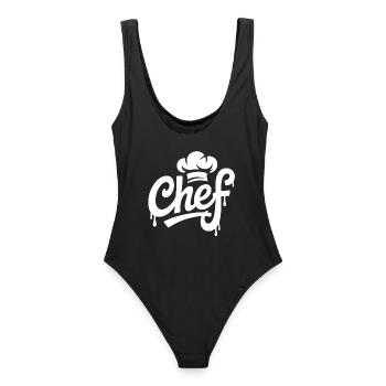 Chef Graffiti Kochkunst - Frauen Badeanzug - Schwarz - Hinten - AI Model Female 172 light (172cm)