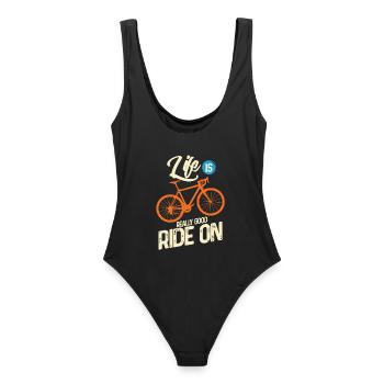 Radfahren - Frauen Badeanzug - Schwarz - Hinten - AI Model Female 172 light (172cm)