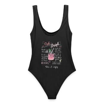Pink Drink - Frauen Badeanzug - Schwarz - Hinten - AI Model Female 172 light (172cm)