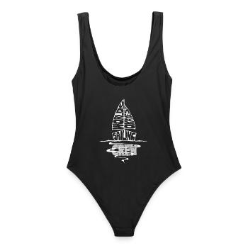 worlds okayest sailingcrew - Plaisir de la voile - Maillot de bain femme - noir - Dos - AI Model Female 172 light (172cm)
