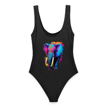 Éléphant - Maillot de bain femme - noir - Dos - AI Model Female 172 light (172cm)