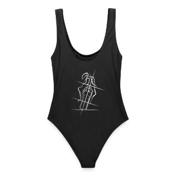 Moto Supersport Racing Biker Icon Sketch - Maillot de bain femme - noir - Dos - AI Model Female 172 light (172cm)