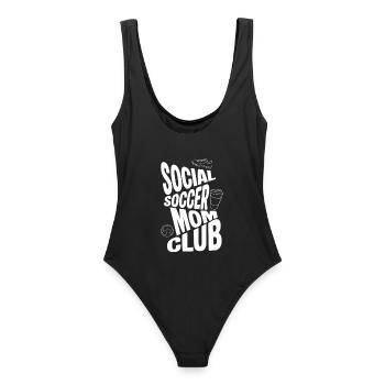 Social Soccer Mom Club - Frauen Badeanzug - Schwarz - Hinten - AI Model Female 172 light (172cm)