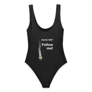 Après Ski – Suivez-moi ! Diction de ski de fête - Maillot de bain femme - noir - Dos - AI Model Female 172 light (172cm)