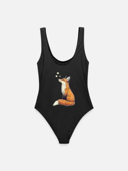 Fuchs mit Sternen - Frauen Badeanzug - Schwarz