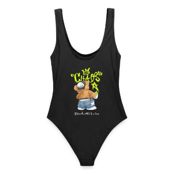 Graffiti de l’Ours du Chaos Brisent toutes les règles - Maillot de bain femme - noir - Dos - AI Model Female 172 light (172cm)