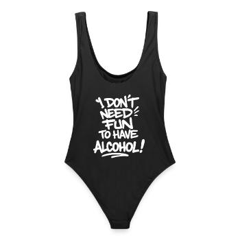 I Don't Need Fun to Have Alcohol – Celebrate Saying - Women's Swimsuit - black - Back - AI Model Female 172 light (172cm)