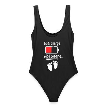 Bébé en Chargement Batterie 50% - Maillot de bain femme - noir - Dos - AI Model Female 172 light (172cm)