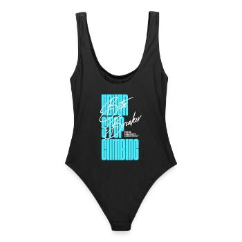 Beta Breaker motivierendes modernes Kletterdesign - Frauen Badeanzug - Schwarz - Hinten - AI Model Female 172 light (172cm)