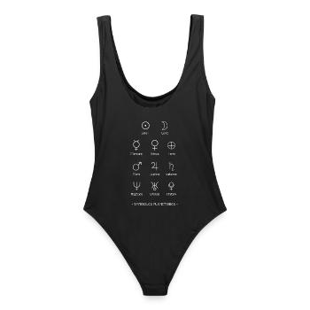 Planetary Symbols - Women's Swimsuit - black - Back - AI Model Female 172 light (172cm)