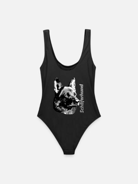 Schäferhund,Hundekopf,Hundesport,Wachhund,Hunde - Frauen Badeanzug - Schwarz
