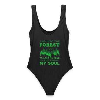 Camping - Into The Forest I Go - Women's Swimsuit - black - Back - AI Model Female 172 light (172cm)