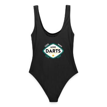 jeu de fléchettes - Maillot de bain femme - noir - Dos - AI Model Female 172 light (172cm)