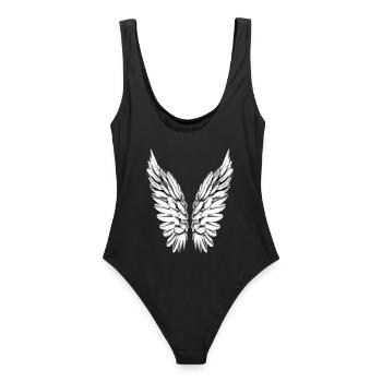 Ailes angéliques Argent Blanc Ange Ailes angéliques - Maillot de bain femme - noir - Dos - AI Model Female 172 light (172cm)