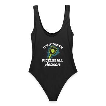 Pickleball - Frauen Badeanzug - Schwarz - Hinten - AI Model Female 172 light (172cm)