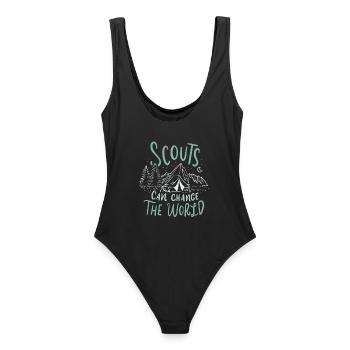 Cadeau de tentes de camping Scout - Maillot de bain femme - noir - Dos - AI Model Female 172 light (172cm)