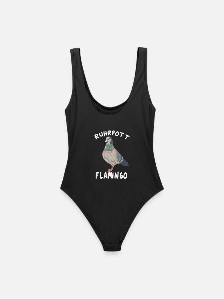 Ruhrpott Flamingo Taube - Frauen Badeanzug - Schwarz
