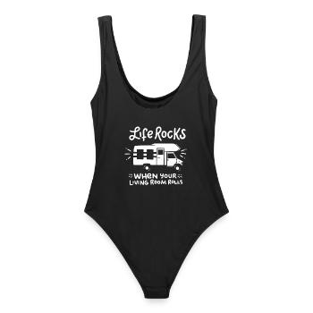 camping - Maillot de bain femme - noir - Dos - AI Model Female 172 light (172cm)