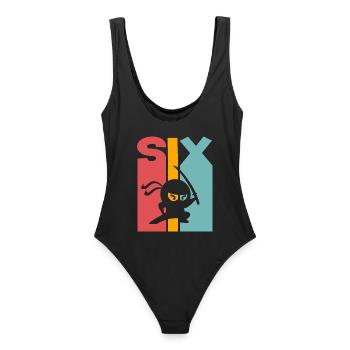 Ninja 6 ans enfants - Maillot de bain femme - noir - Dos - AI Model Female 172 light (172cm)