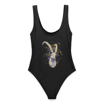 Astrologie capricorne - Maillot de bain femme - noir - Dos - AI Model Female 172 light (172cm)