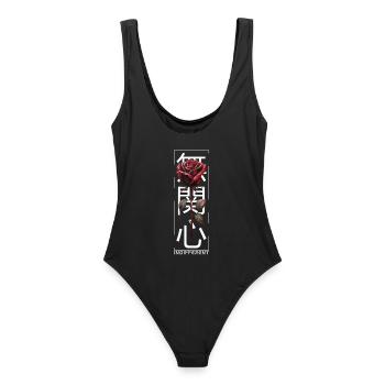 Indifférent Rose Police japonaise Esthétique avant-gardiste - Maillot de bain femme - noir - Dos - AI Model Female 172 light (172cm)
