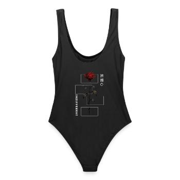 Indifférent Rose Police japonaise Esthétique avant-gardiste - Maillot de bain femme - noir - Dos - AI Model Female 172 light (172cm)