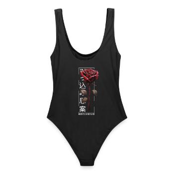 Reclusive Rose Police japonaise Esthétique avant-gardiste - Maillot de bain femme - noir - Dos - AI Model Female 172 light (172cm)