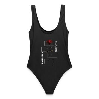 Reclusive Rose Police japonaise Esthétique avant-gardiste - Maillot de bain femme - noir - Dos - AI Model Female 172 light (172cm)