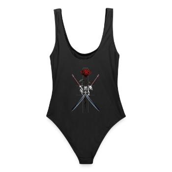 Épées Rose Brave Warrior Police japonaise - Maillot de bain femme - noir - Dos - AI Model Female 172 light (172cm)