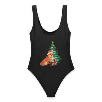 Renard Père Noël Père Noël Sapin de Noël - Maillot de bain femme - noir - Dos - AI Model Female 172 light (172cm)
