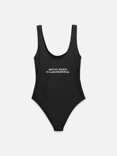 SOCIAL MEDIA KILLED ROMANCE - Women's Swimsuit - black