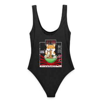 Japon Design Akita - Ramen - Maillot de bain femme - noir - Dos - AI Model Female 172 light (172cm)