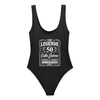 50th Birthday A Legend 50 Noble Years Gift - Women's Swimsuit - black - Back - AI Model Female 172 light (172cm)