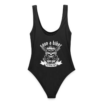 Biker Skull Motors Rally - Women's Swimsuit - black - Back - AI Model Female 172 light (172cm)