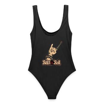 Musicien Guitare Guitare Rock & Roll Cadeau Rocker - Maillot de bain femme - noir - Dos - AI Model Female 172 light (172cm)