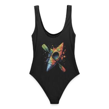 Kayak coloré - sports aquatiques Splash Art - Maillot de bain femme - noir - Dos - AI Model Female 172 light (172cm)