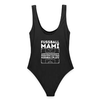 Fußball Mami Anstrengendste Position auf dem Platz - Frauen Badeanzug - Schwarz - Hinten - AI Model Female 172 light (172cm)
