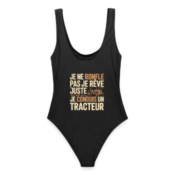 Rêve de tracteur, conduite fière - Maillot de bain femme - noir - Dos - AI Model Female 172 light (172cm)