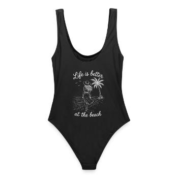 T-shirt de plage Vacances Cadeaux en mer d’été femmes - Maillot de bain femme - noir - Dos - AI Model Female 172 light (172cm)