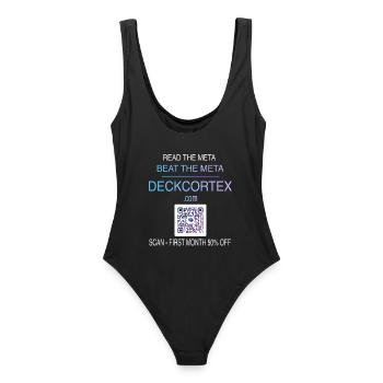 Deckcortex Neon Gehirn Kartenspiel - Frauen Badeanzug - Schwarz - Hinten - AI Model Female 172 light (172cm)