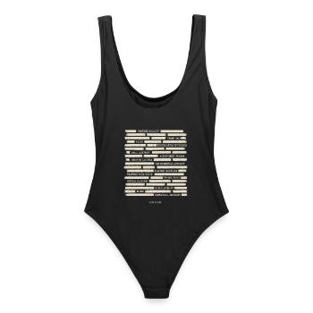 UFO File Case Closed Mystery Design - Women's Swimsuit - black - Back - AI Model Female 172 light (172cm)