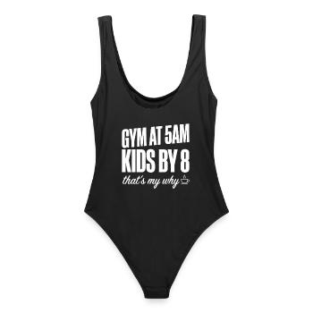 Fit Mum Dad Gym Motivation 5am Workout Quote - Women's Swimsuit - black - Back - AI Model Female 172 light (172cm)