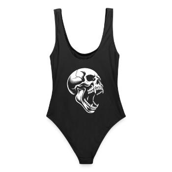 Skull of Rage - Frauen Badeanzug - Schwarz - Hinten - AI Model Female 172 light (172cm)