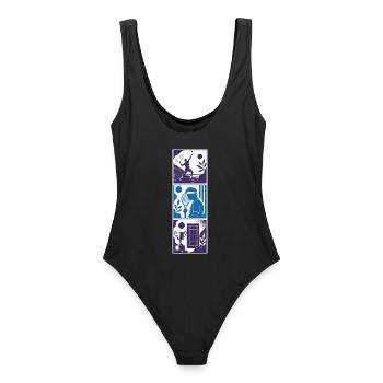 TENNIS WORLD - Tennis AI Generated - Women's Swimsuit - black - Back - AI Model Female 172 light (172cm)
