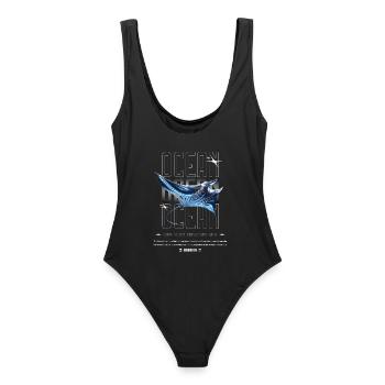 Ocean Manta Kostbarer Schatz - Frauen Badeanzug - Schwarz - Hinten - AI Model Female 172 light (172cm)