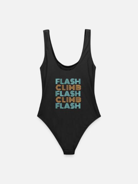 flash climb klettern bouldern stylische Schrift - Frauen Badeanzug - Schwarz